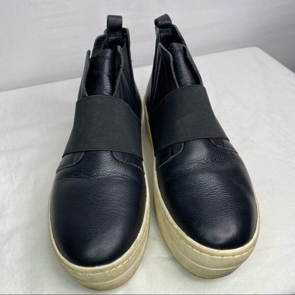 J/Slides Black White Holland High Top Leather Platform Slip On Sneakers 7.5 - Picture 7 of 11